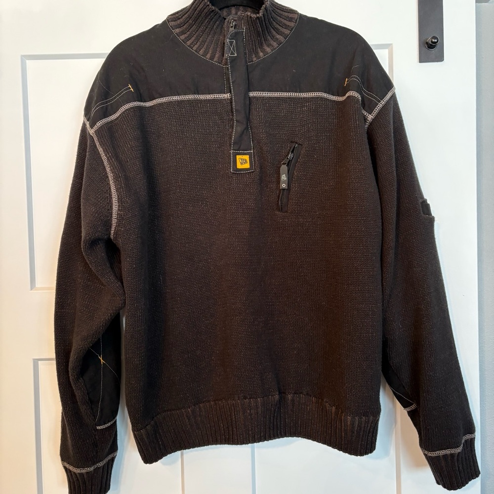 JCB Trade 1/4 Zip Mens Utility Heavyweight Sweater Black